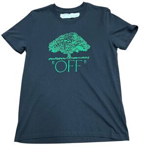 Off-White Tree Embroidery t-shirt Black Mens Medium Authentic Vintage Rare